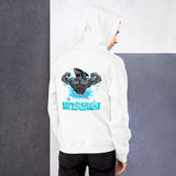 "SELF IMPROVEMENT" Megalodon shark hoodie